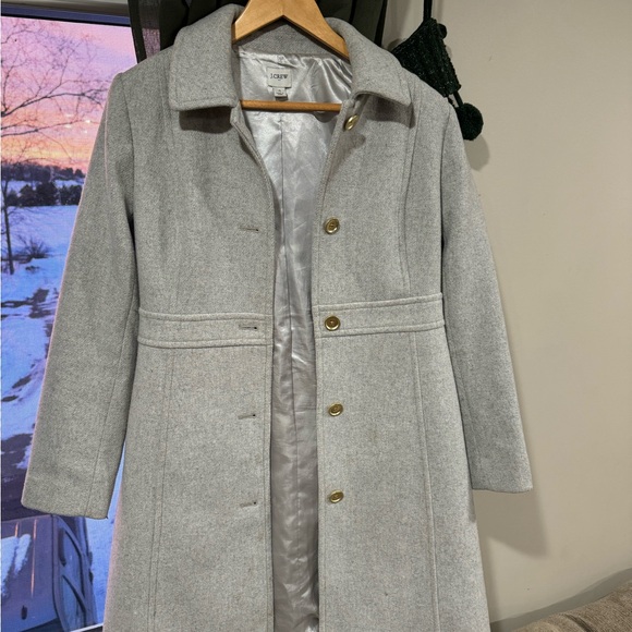 J. Crew Women's Light Gray Trench Coat - Picture 3 of 8